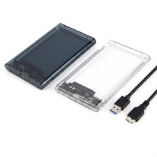 2.5" SATA to USB 3.0 Hard Drive Enclosure External HDD SSD Case Transparent Box