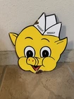 VINTAGE PIGGLY WIGGLY PORCELAIN SIGN GENERAL MART PIG FOOD MARKET GROCERY STORE