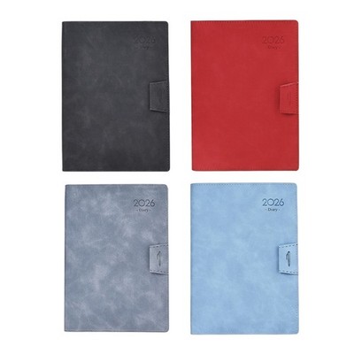 2026 Leather Academic Planner Notebook Daily Journal with Ribbon Bookmarks