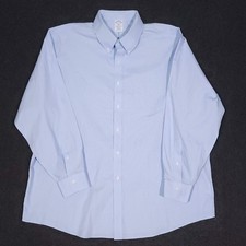 Brooks Brothers Oxford Button Down Shirt Mens 18-34 Blue Check Non Iron Cotton