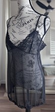 Victoria's Secret Lace Bows Sheer Slip Strappy Whimsy Fairy Goth Lingerie Dress