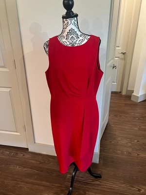 TAHARI ARTHUR LEVINE SIZE 16 RED COCKTAIL DRESS