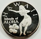1994 Hawaii 1 oz Silver Islands of Aloha Honolulu Dala Mahalo RHM Proof Round
