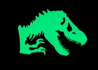 T-rex dino roar glow in the dark IRON on TRANSFER patch 3.5 inches long