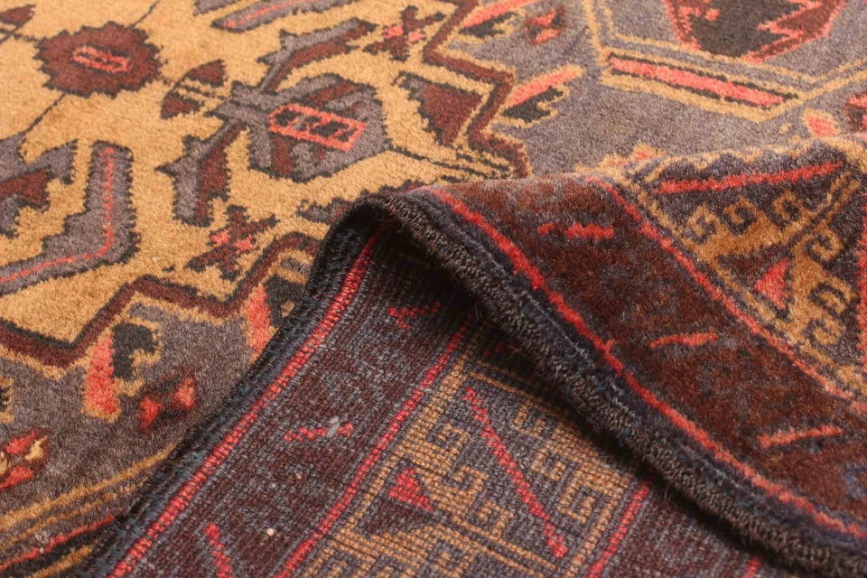 Alfombra oriental tradicional vintage anudada a mano de lana de 2'11" x 4'5" Foto 4 de 4