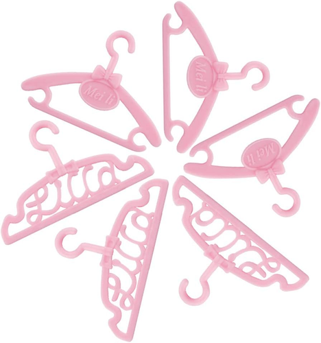 60 Pcs Mini Doll Clothes Hangers - Plastic Mixed Little Hangers for 11.5 inch Do - Afbeelding 5 van 12
