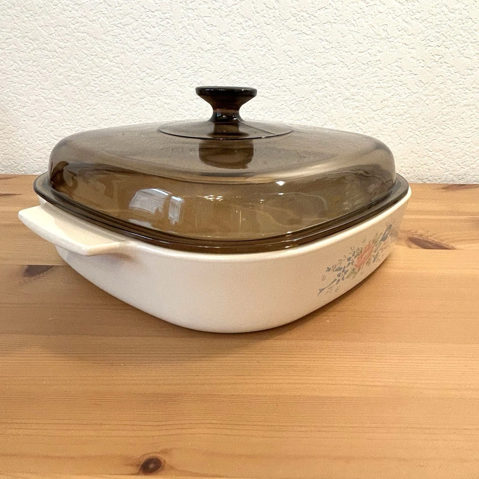 SYMPHONY CORNING WARE CASSEROLE 2.5L A-10-B Pyrex A12C Amber Lid NEW Vtg - Image 4 of 4