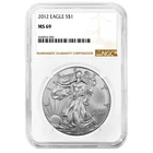 2012 $1 American Silver Eagle NGC MS69 Brown Label