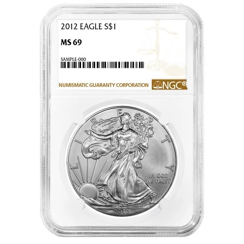 2012 $1 American Silver Eagle NGC MS69 Brown Label
