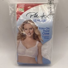 Playtex 18 Hour Bra 1107 Wirefree Easy-on Front Close 46C White New