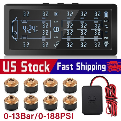 #ad #ad RV Trailer Tire Pressure Monitoring System TPMS with 8 Sensor for Travel Trailer $68.98