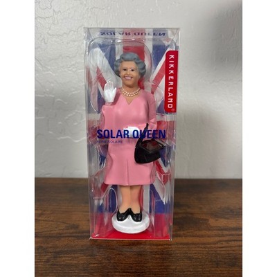 Kikkerland Solar Queen Elizabeth II Waving Figurine Pink Dress
