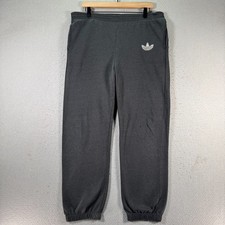 Vintage Adidas Sweatpants Adult Medium Gray Embroidered Cuff Fleece Sportswear