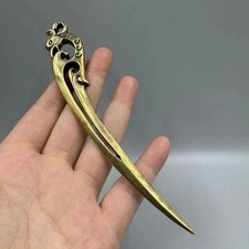 Chinese retro brass phoenix head hairpin