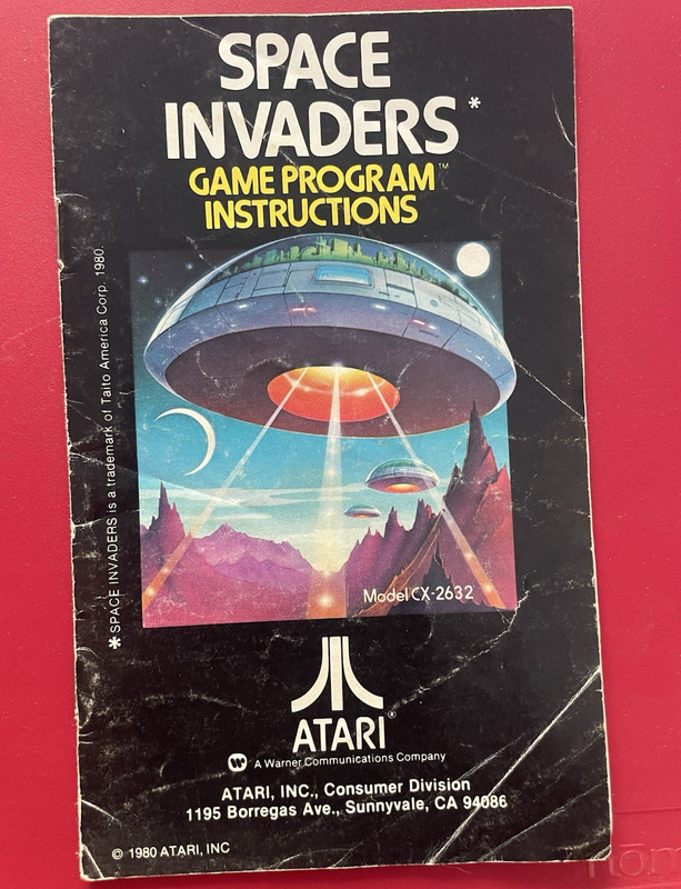 Atari Space Invaders CX-2632 Original Instruction Manual Atari 2600 English