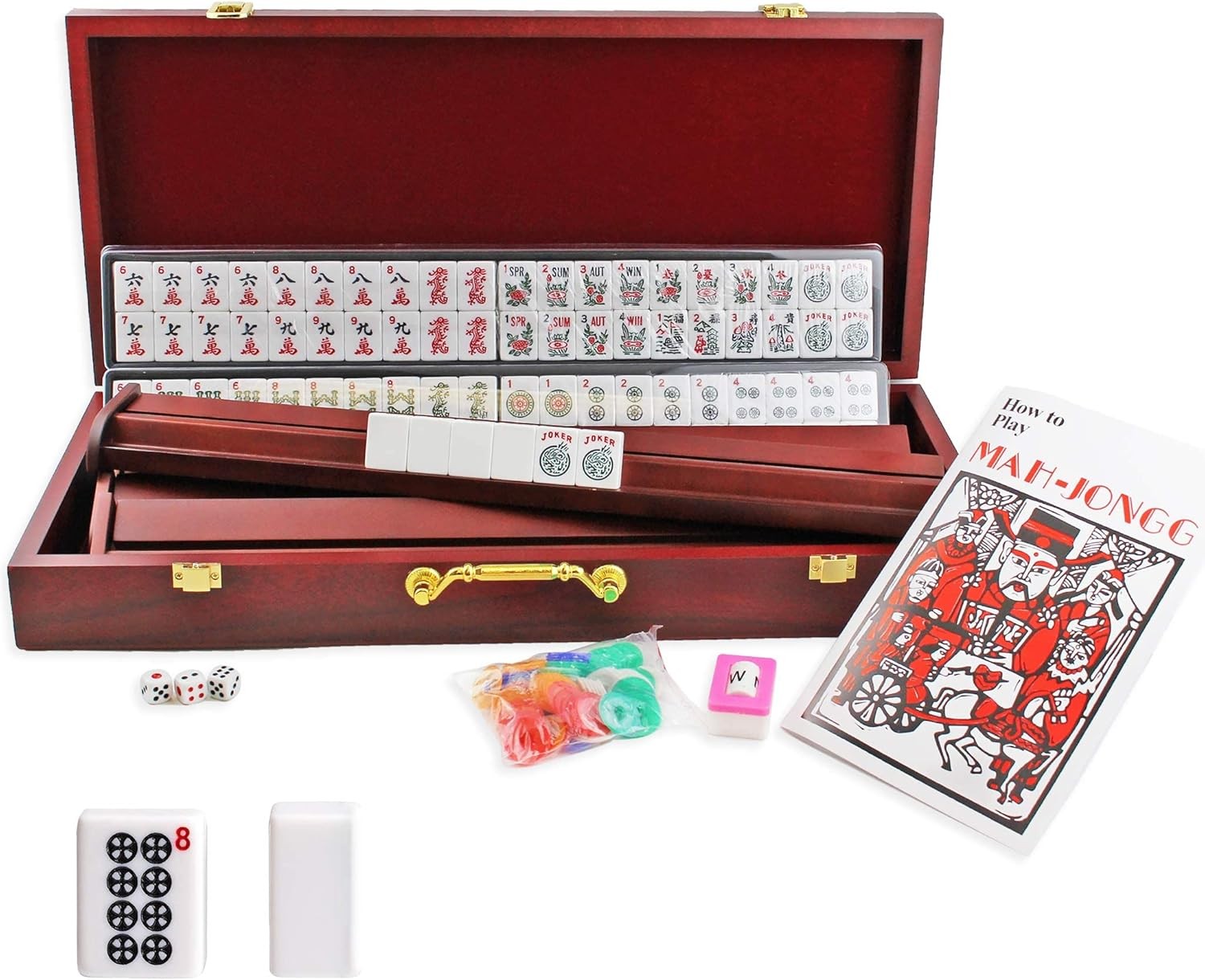 We pay your sales tax American Mahjong Set in Wooden Case ~ 4 Racks &... 