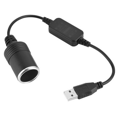 USB Port To 12V Car Cigarette Lighter Socket Female Converter Adapter Cord SAL