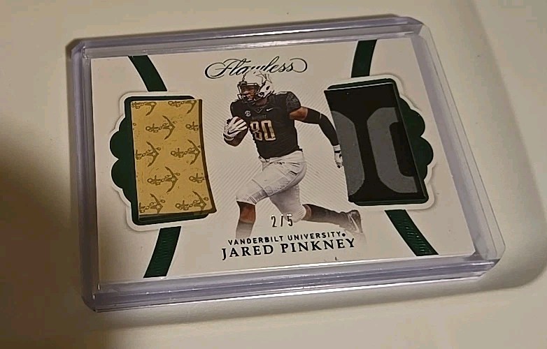 2020 Flawless Collegiate Jared Pinkey dual jersey patch relics 2/5 VANDERBILT 