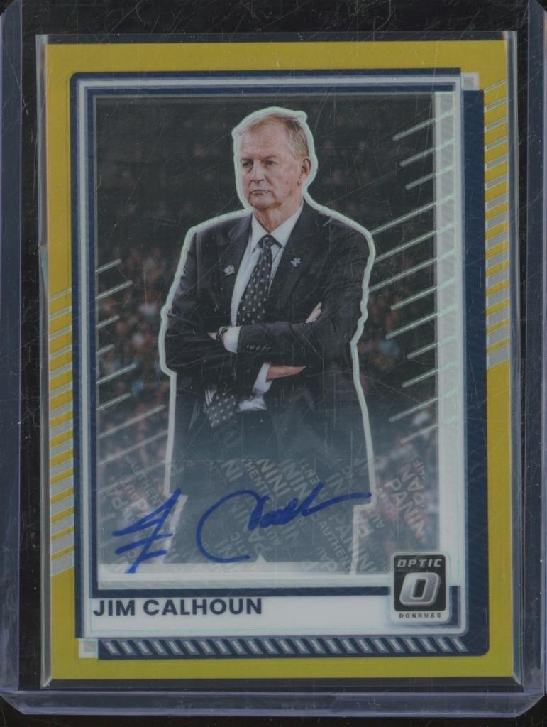 2025-26 Panini Donruss JIM CALHOUN #198 Auto Optic Gold Prizm /10 JA273