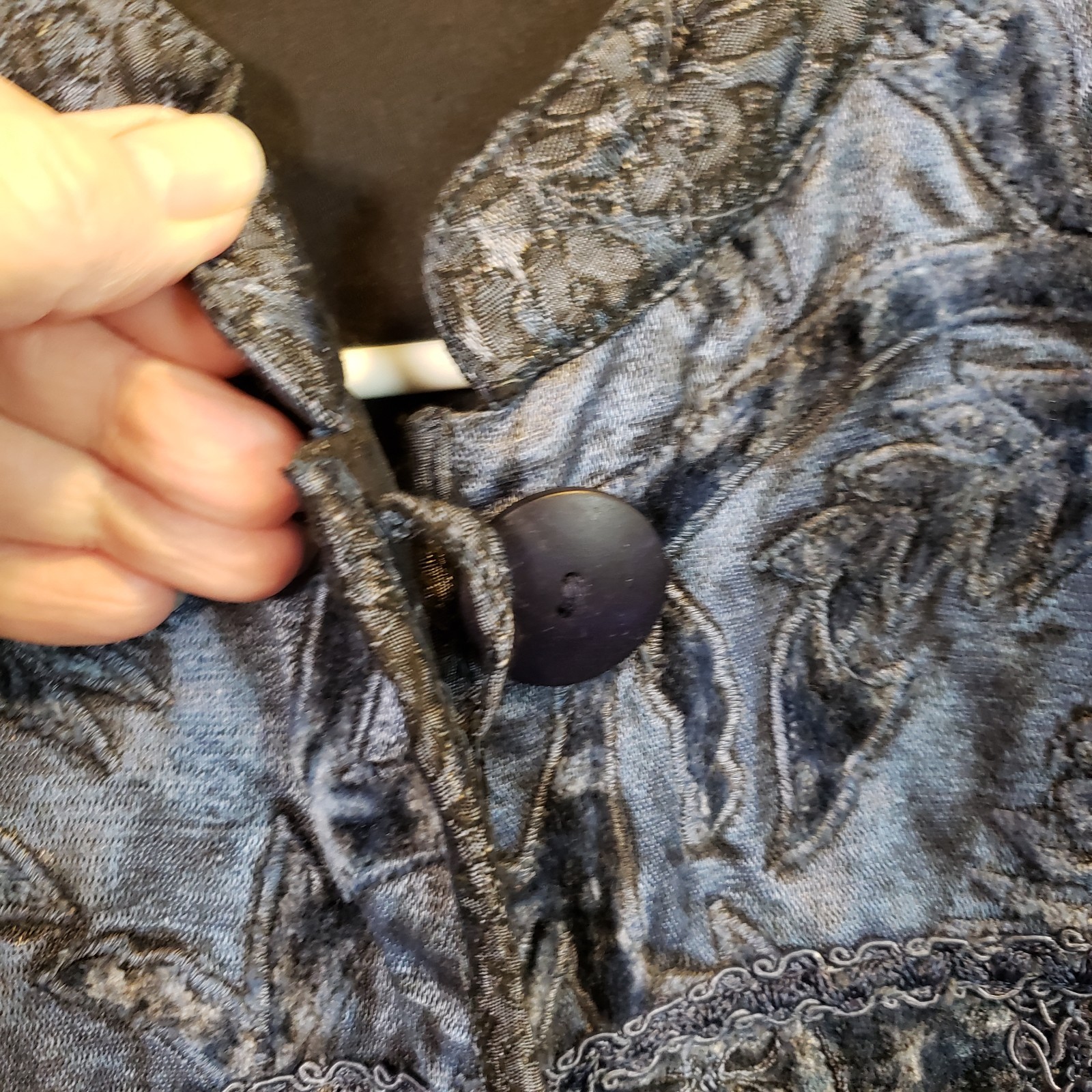 Flashback Velvet Patchwork Jacket Womens M Blue C… - image 6