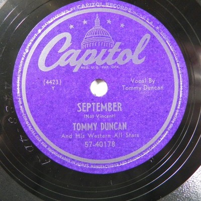 Tommy Duncan   September / Gamblin' Polka Dot Blues Capitol 57-40178