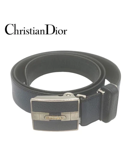 Authentique ceinture Christian Dior cuir marine longueur totale 98 cm du Japon
