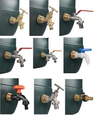 Brass Water Butt Replacement,  Bib Tap Adapter Outlet Hosepipes for 26MM HOLE