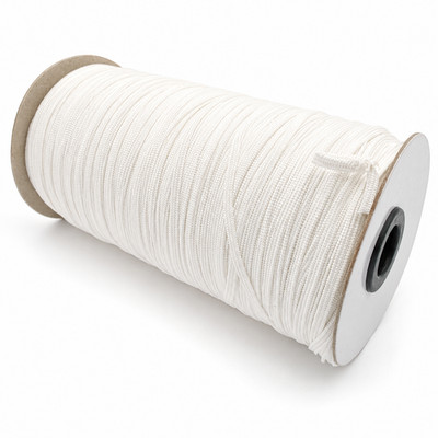 AUSVERKAUF 3mm weiß flach elastisch 180m Rolle geflochten Stretchband für Masken Nähen