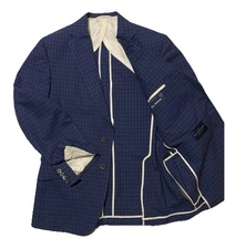 Holland & Sherry Bespoke Surgeon Cuff Unlined Men Sport Coat Jacket 42R Made USA