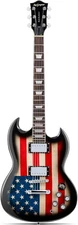 Leo Jaymz 39 Inch Solid Body Electric Guitar,Maple Neck and Laurel US Flag New