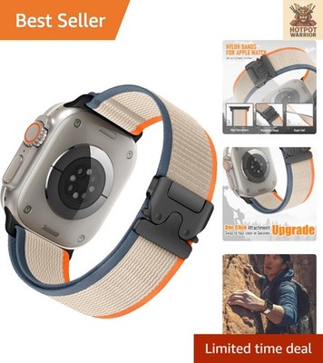 Soft Nylon Trail Loop Band for Apple Watch Ultra/2 - Enhanced Security in Beige