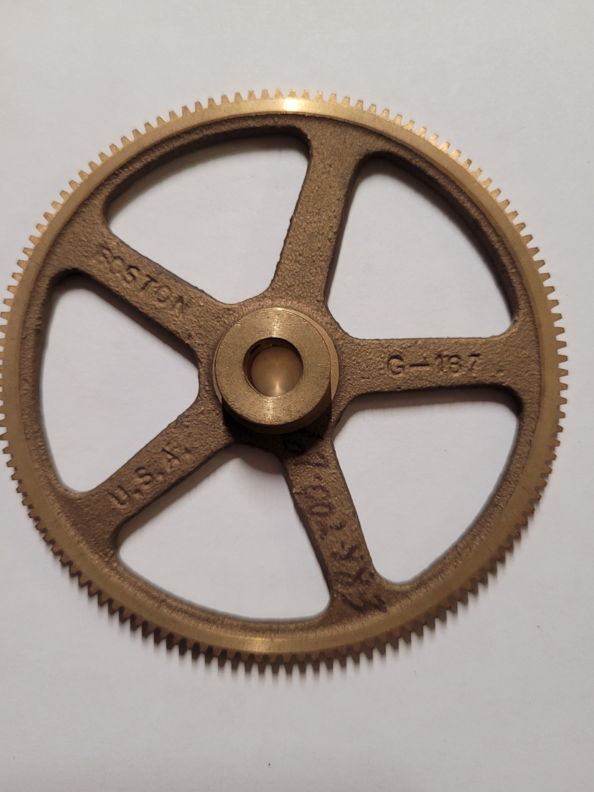 BOSTON GEAR G187 BRONZE SPUR TOWER CLOCK ETC 32 PITCH 128 TEETH 5/16" BORE