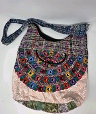 Floral Boho Hippie Shoulder Bag 100 Cotton Embroidered Crossbody Purse