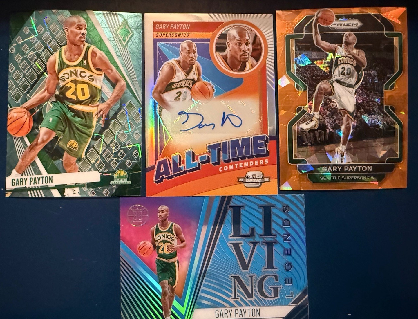 Gary Payton Panini Contenders Optic /125 Auto All Time #AT-GRY  4 Card lot 🚨🚨