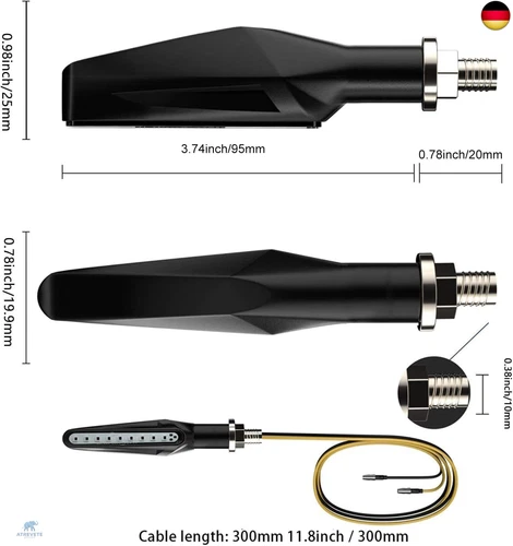 CCAUTOVIE LED Blinker Motorrad E Geprüft Universal Blinker Tagfahrlicht Blinker - Bild 4 von 7