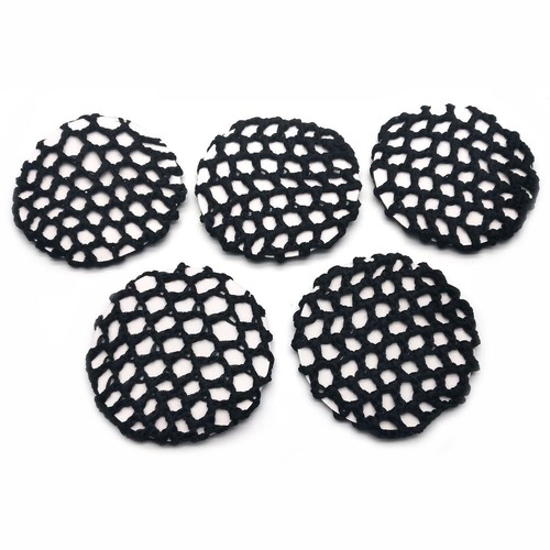 5 Pack Women Ballet Dance Skating Snoods Hair Net Bun Cover Black (Bold mesh) - Picture 2 of 6