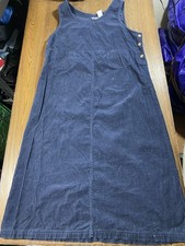 VTG Cabin Creek Petite Corduroy Overall Dress Cottage Blue Size Large 90s Y2K