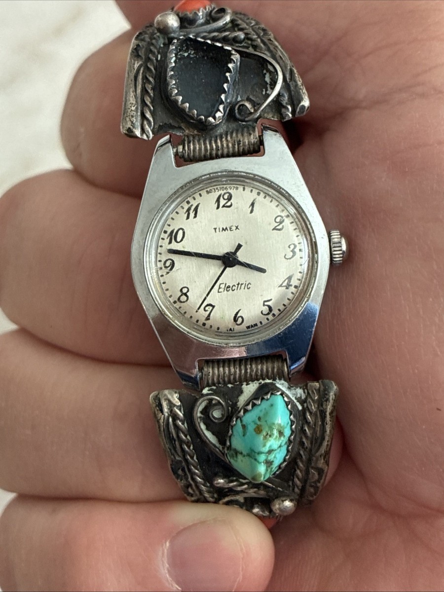 Vintage Native American Sterling, Turquoise and Coral Ladies 