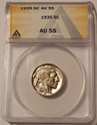 1935 Buffalo Nickel AU55 ANACS