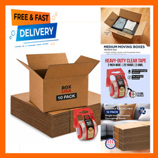 Moving Boxes 18L x 14W x 12H 10 Pack Corrugated Cardboard for Shipping Moving
