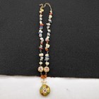 Vintage Chinese Cloisonne Enamel Quartz Carnelian Beaded Pendant Necklace — photo 3