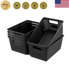 Set of 6 Baskets For Organizing, Plastic Storage Bins and Small Basket for Or...
