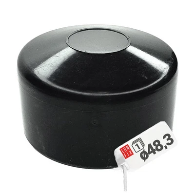 Capuchon de poteau noir 48 mm capuchon de cl_ture rond - Photo 1/4