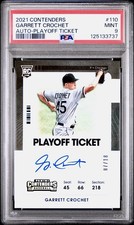 2021 Panini Playoff Ticket #110 Garrett Crochet /18 (AU,RC,SP) 🔥PSA9🔥 RED SOX!