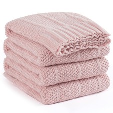 Knit Throw Blanket for Couch 50" X 60", Soft Cozy Stripe Pattern Cable Knitte...