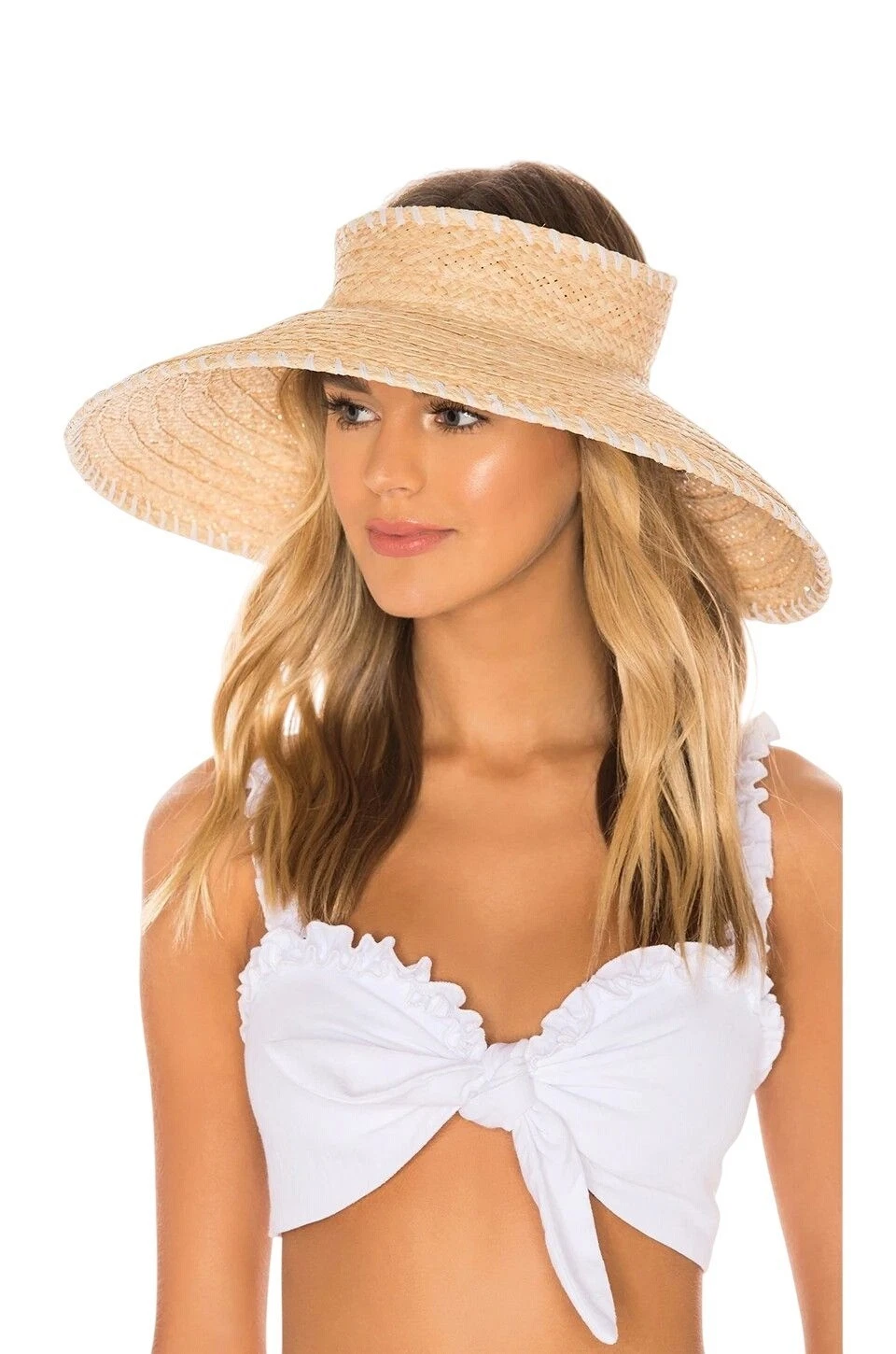 Hat Attack Whipstitch Roll Up Travel Visor in White One Size New Womens Sun Hat