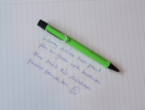 Lamy safari ball point pen in green, mint condition . . . . .