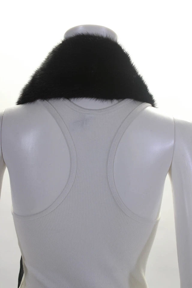 Bufanda negra con cuello de piel de visón Hermes para mujer 05716KB000 Foto 2 de 2