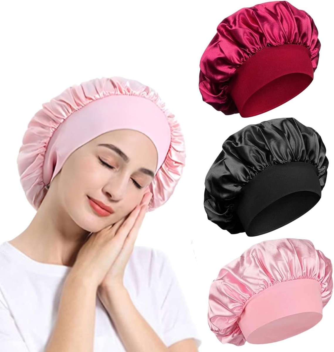 Satin Bonnet Silk Hair Bonnets For Women Curly Hair Wrap