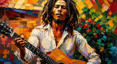 Jamaican Singer Bob Marley Retro Oil Painting Art Poster Picture Photo